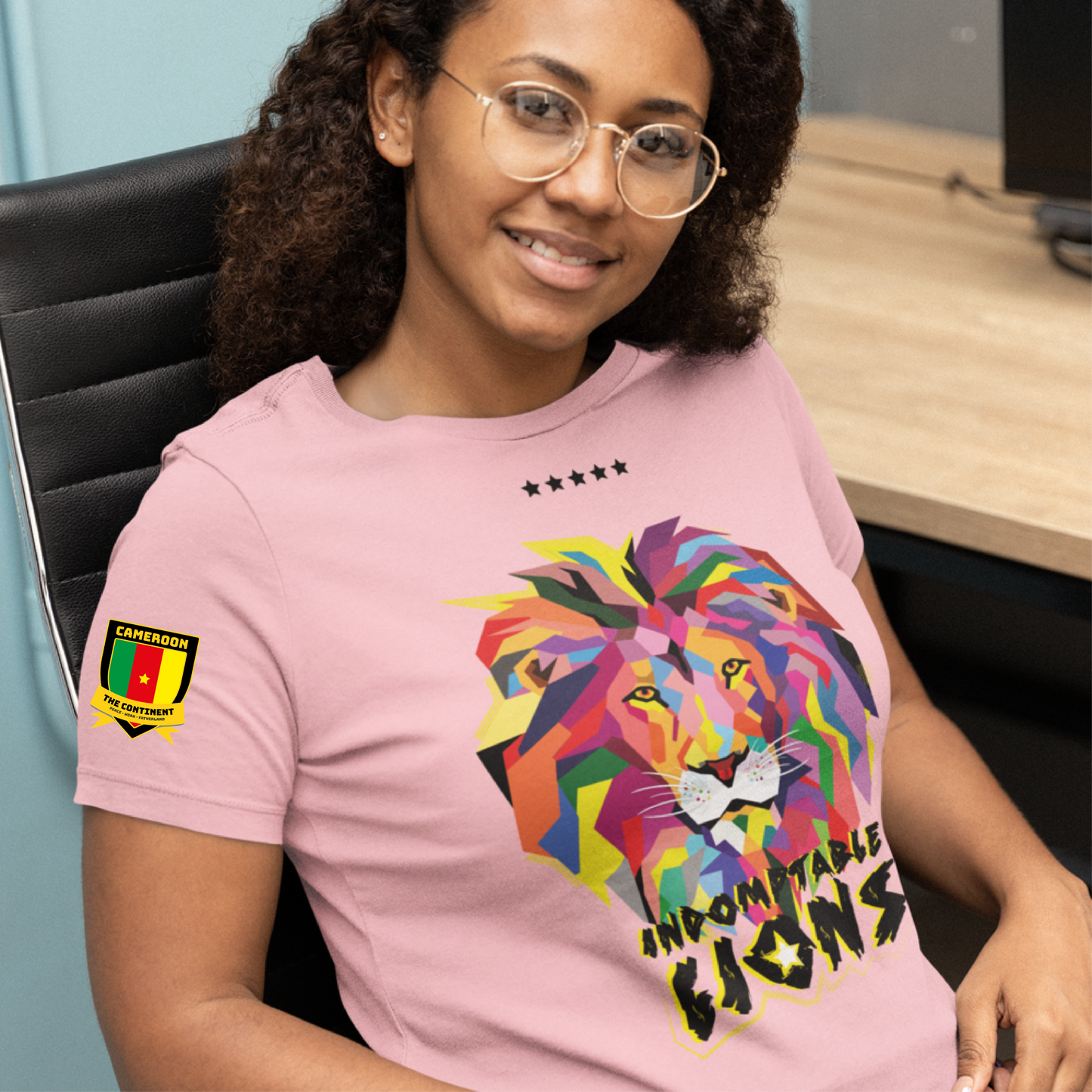 INDOMITABLE LIONS UNISEX FANS SPORT PALE ROSE TSHIRT