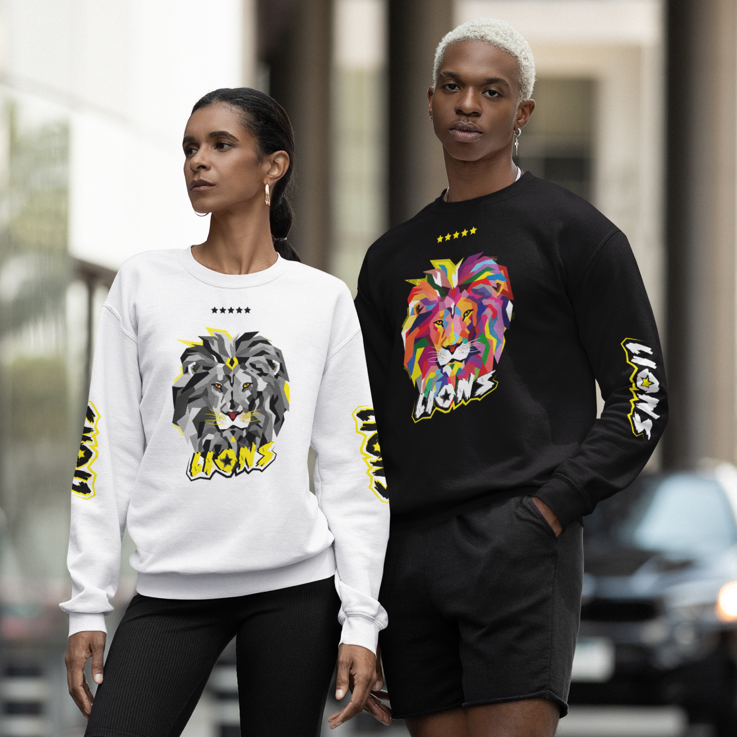 LIONS Unisex white Crewneck Sweatshirt