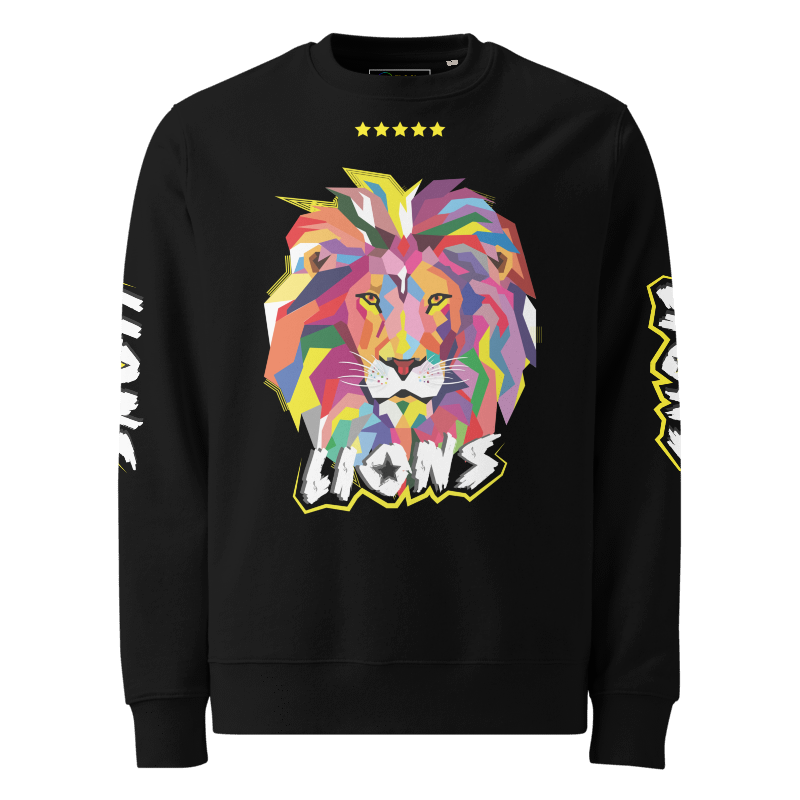 LIONS Unisex Black Crewneck Sweatshirt