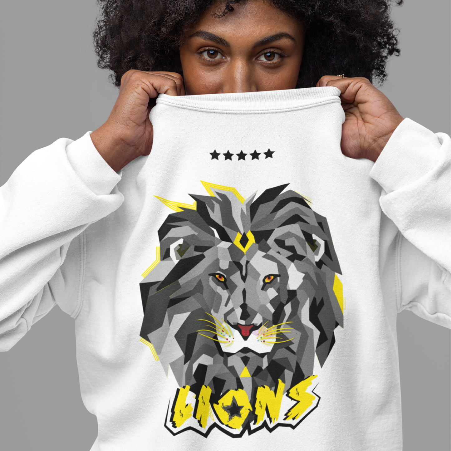 LIONS Unisex white Crewneck Sweatshirt
