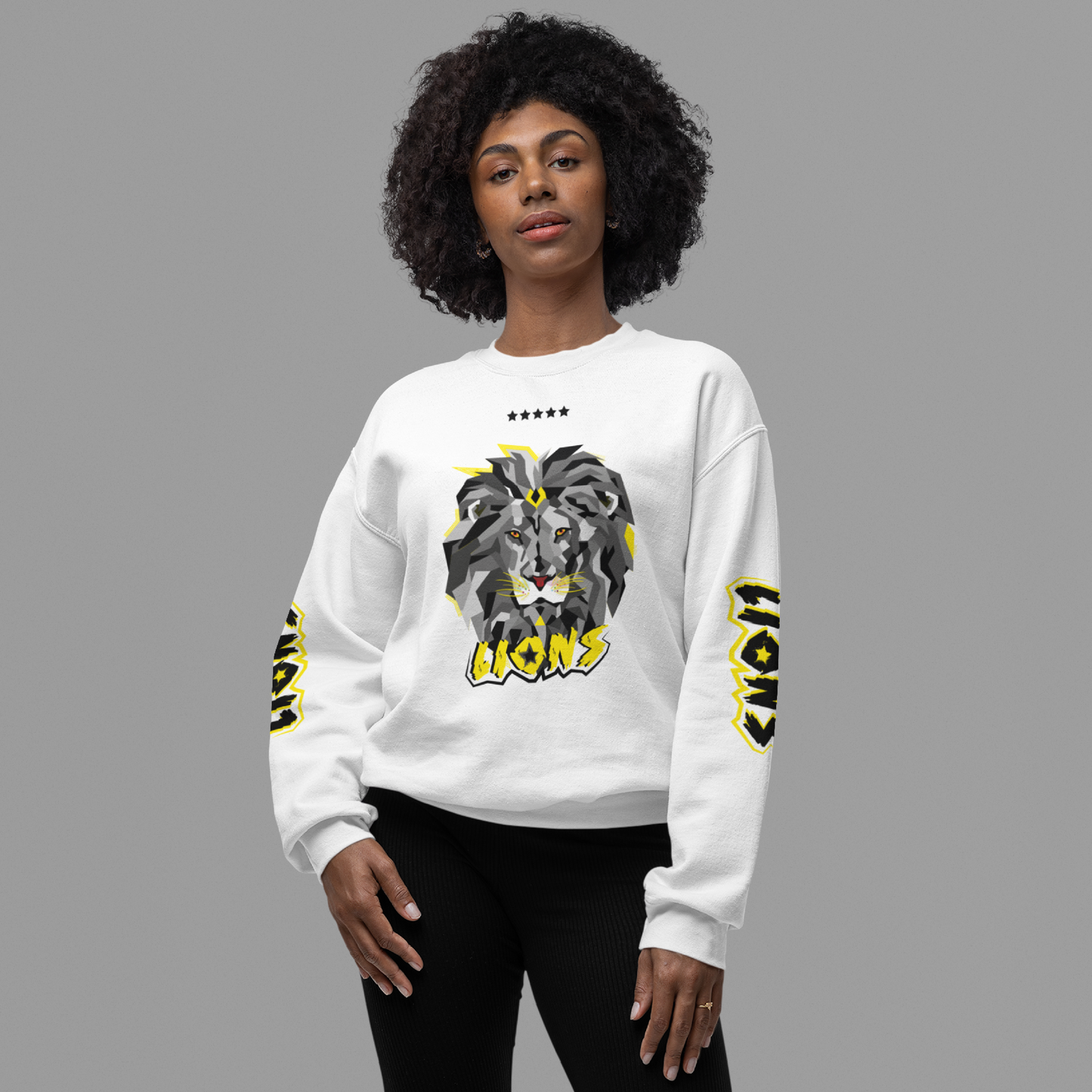 LIONS Unisex white Crewneck Sweatshirt