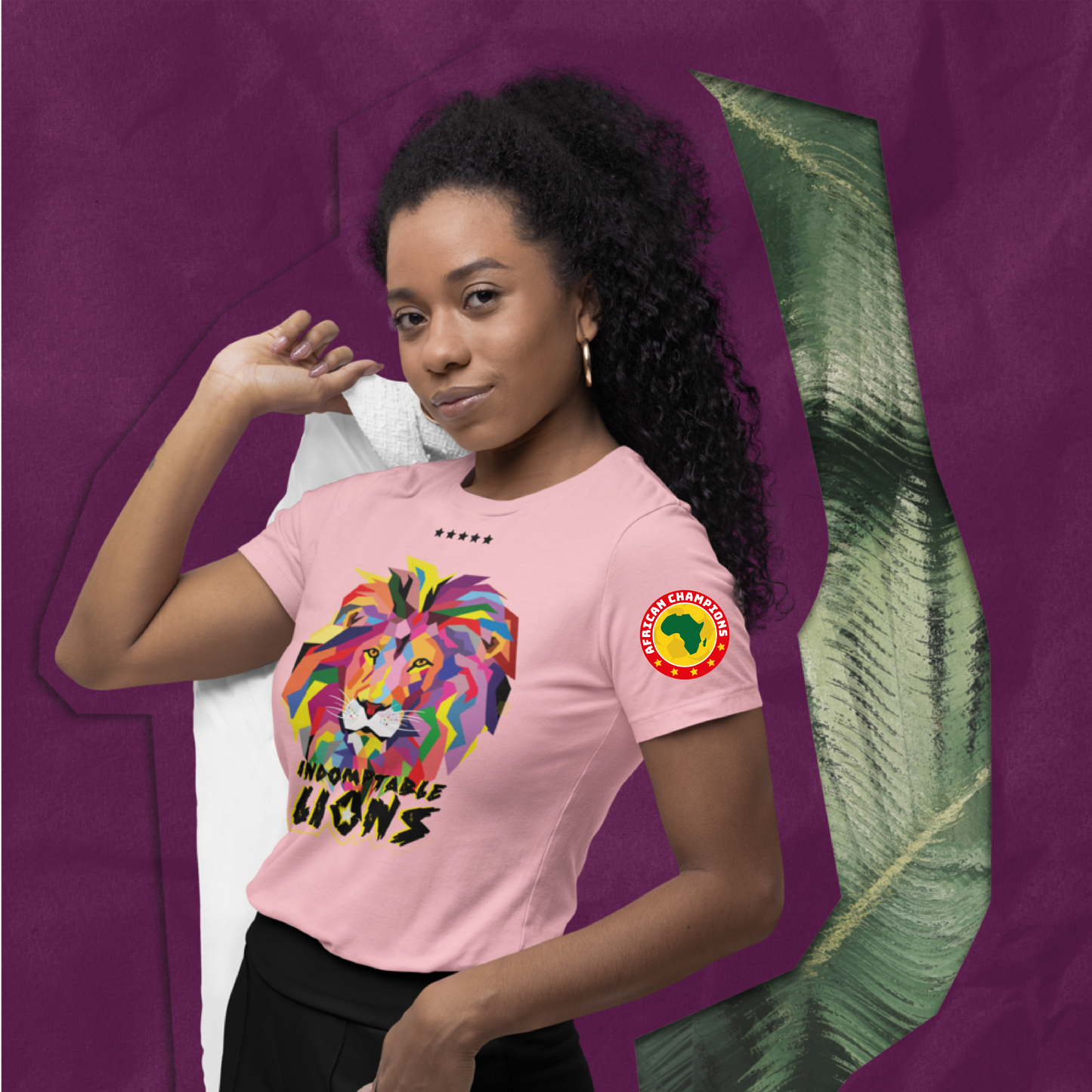 INDOMITABLE LIONS UNISEX FANS SPORT PALE ROSE TSHIRT