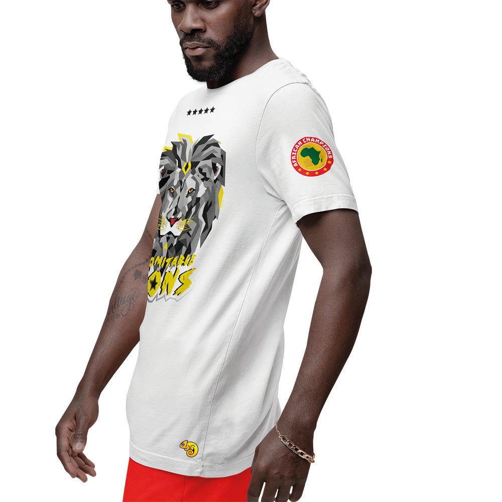 INDOMITABLE LIONS UNISEX FANS SPORT WHITE TSHIRT
