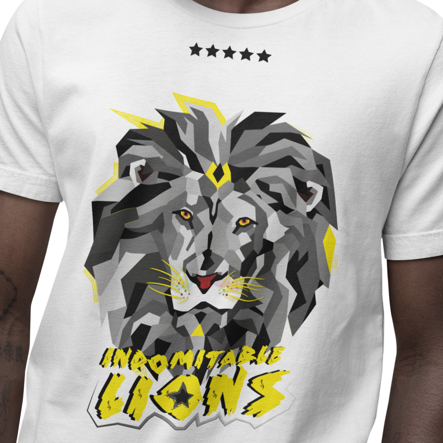 INDOMITABLE LIONS UNISEX FANS SPORT WHITE TSHIRT