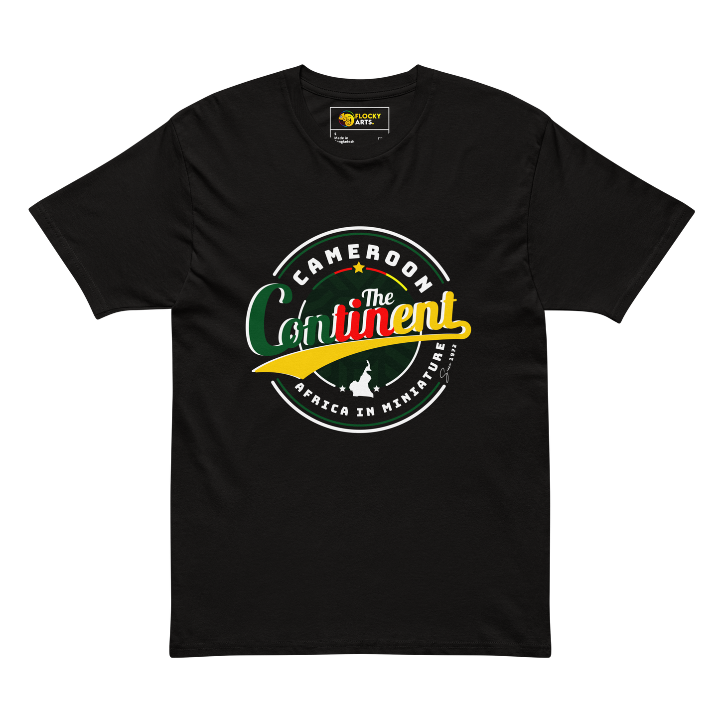 T-shirt noir unisexe The Continent